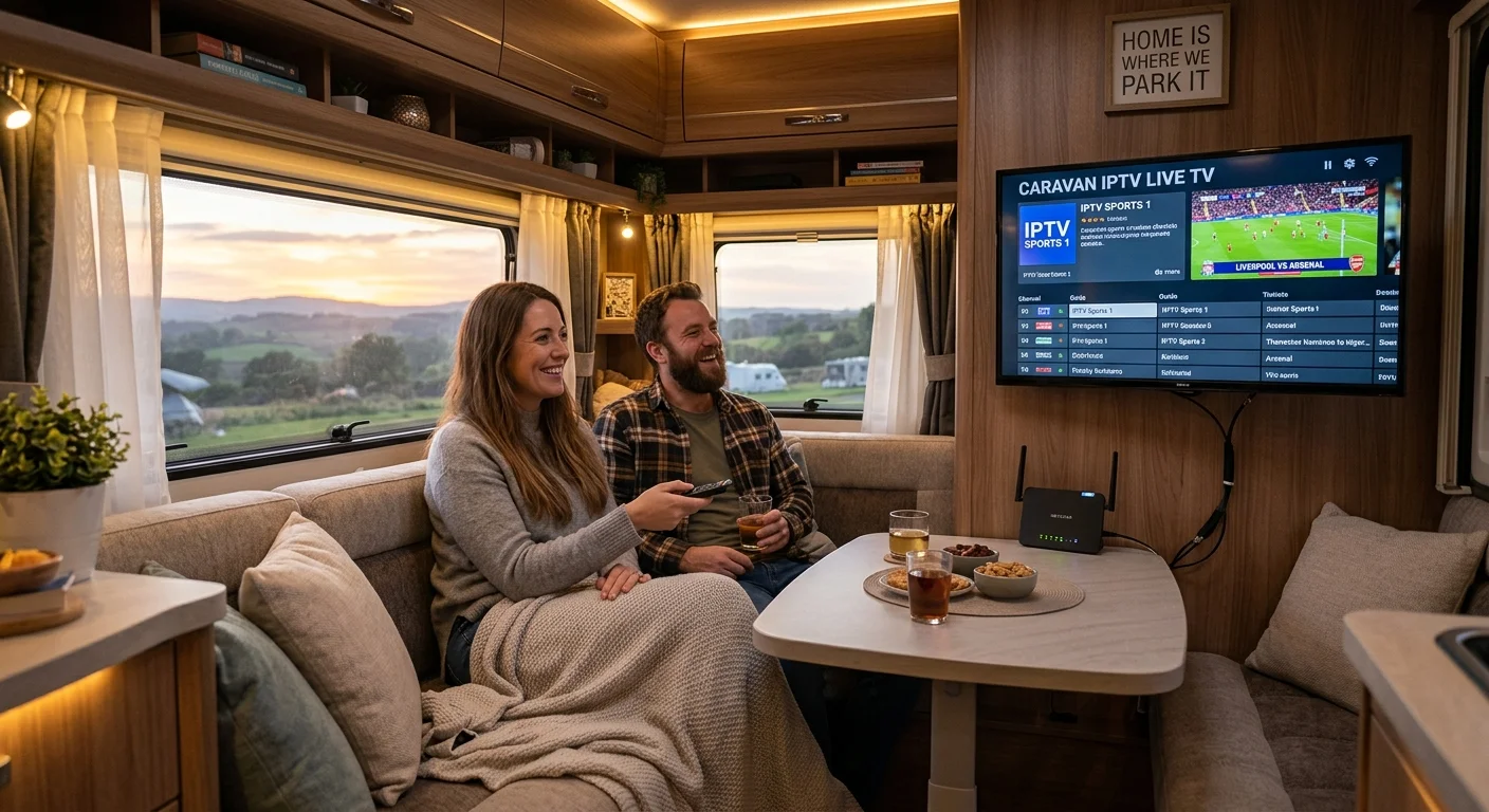 IPTV in a caravan or motorhome — site Wi-Fi, mobile data and antennas